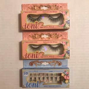 Set Of 3 Ioni Lashes 3D Faux Mink Lashes Natural Lite Wispy 3D Individua…